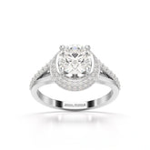 1.71 CT Round Cut Halo Lab Diamond Ring